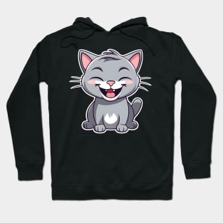 cute cat laughing Hoodie